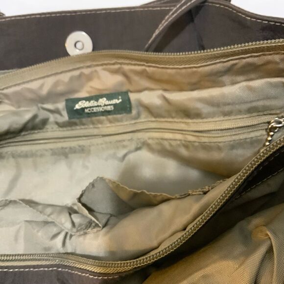 EDDIE Bauer bag brown color nylon double handles multiple pockets - Picture 10 of 11